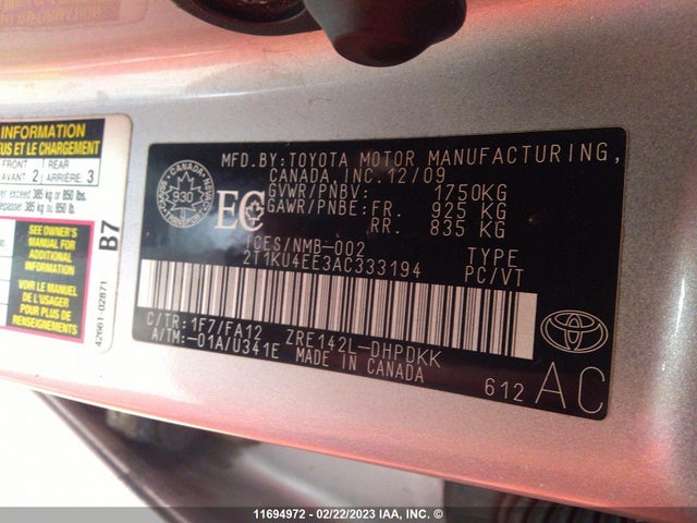 Toyota Matrix Wagon 2010 2T1KU4EE3AC333194 Image 10