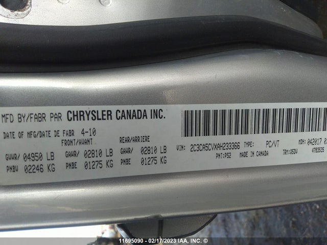 2C3CA5CVXAH233366 Chrysler 300 Touring