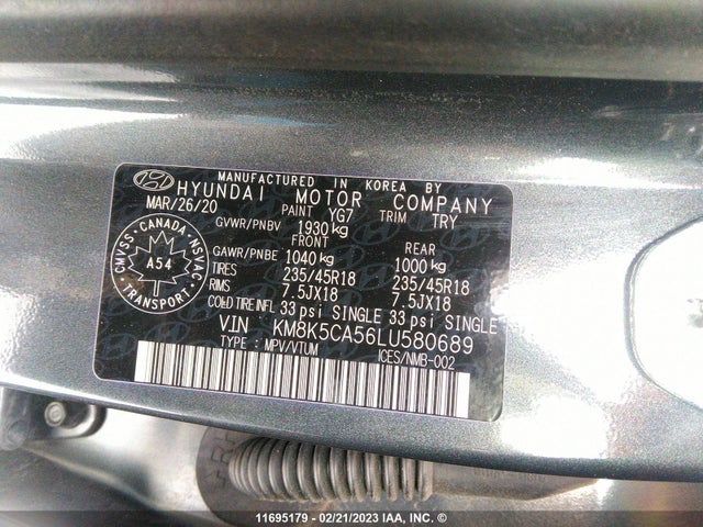 Hyundai Kona Ultimate 2020 KM8K5CA56LU580689 Image 11