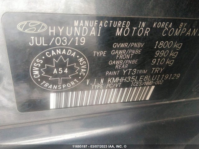 Hyundai ELANTRA GT 2020 KMHH35LE8LU119129 Image 11