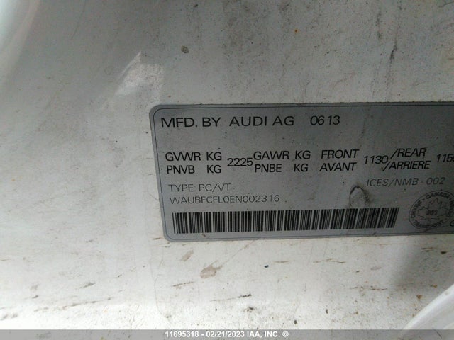WAUBFCFL0EN002316 Audi A4 PREMIUM
