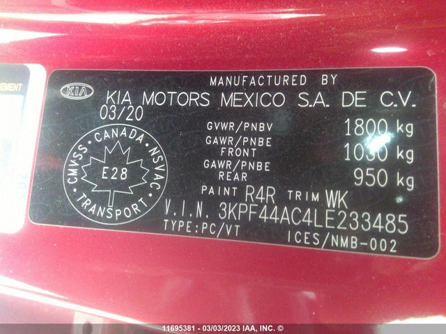 KIA FORTE GT 2020 3KPF44AC4LE233485 Image 10