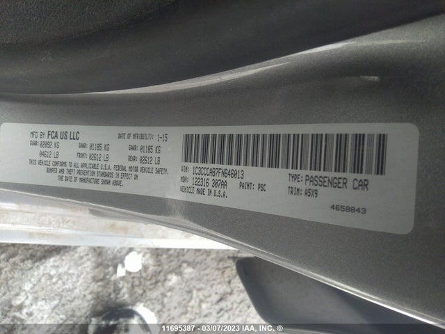 Chrysler 200 Limited 2015 1C3CCCAB7FN646013 Image 9