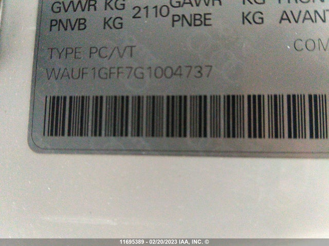 WAUF1GFF7G1004737 Audi S3