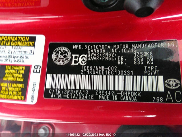 Toyota Matrix S 2014 2T1KU4EE1EC130231 Image 11