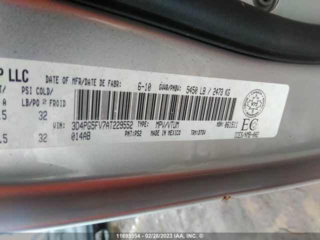 Dodge Journey Sxt 2010 3D4PG5FV7AT229552 Image 10