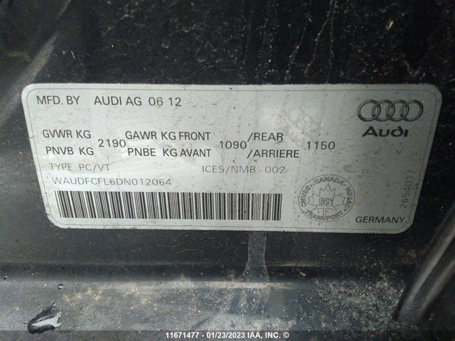 WAUDFCFL6DN012064 Audi A4 PREMIUM