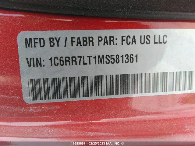 1C6RR7LT1MS581361 RAM 1500 Classic Slt