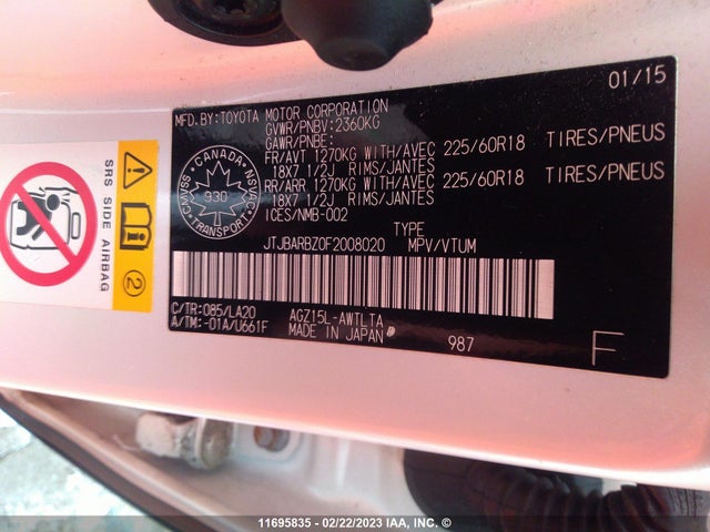 JTJBARBZ0F2008020 Lexus NX 200T