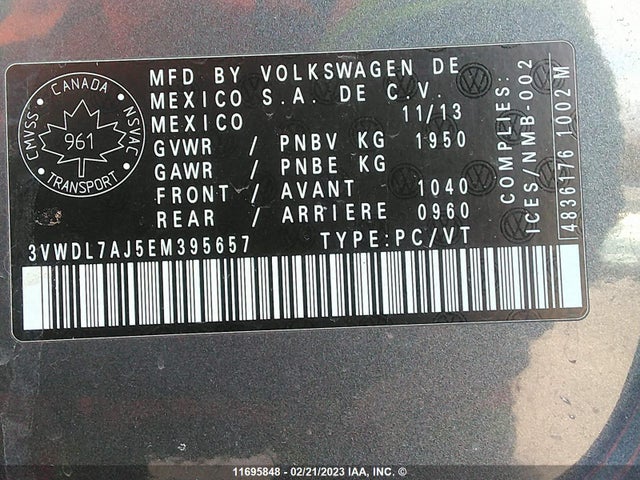 Volkswagen JETTA TDI 2014 3VWDL7AJ5EM395657 Image 10