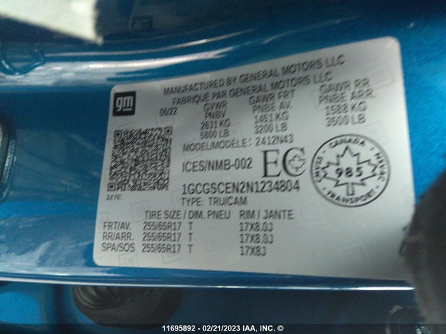 Chevrolet Colorado Lt 2022 1GCGSCEN2N1234804 Image 9