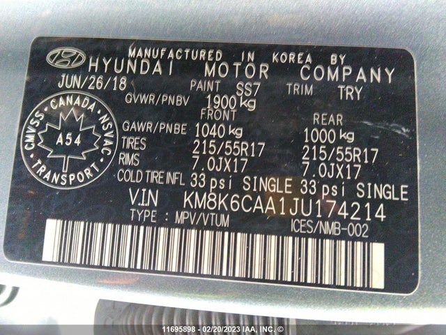 Hyundai KONA 2018 KM8K6CAA1JU174214 Image 10