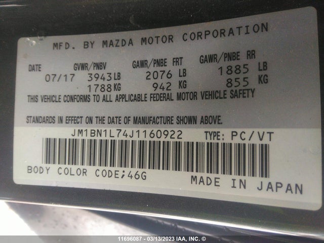Mazda 3 TOURING 2018 JM1BN1L74J1160922 Image 11