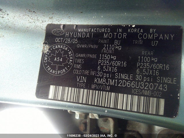Hyundai Tucson Gl 2006 KM8JM12D66U320743 Image 10