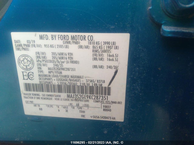 Ford Ecosport Se 2019 MAJ3S2GE9KC287351 Image 10