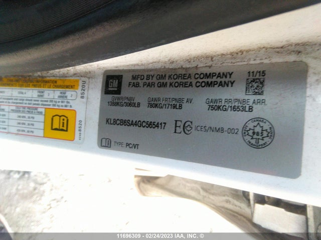 Chevrolet SPARK LS 2016 KL8CB6SA4GC565417 Image 9