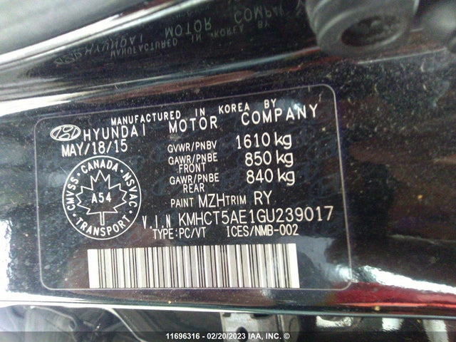 Hyundai ACCENT SE 2016 KMHCT5AE1GU239017 Image 11