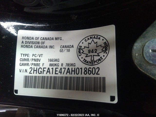 Honda Civic Dx-g 2010 2HGFA1E47AH018602 Image 10