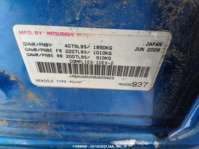 JA3AU26UX9U605825 Mitsubishi Lancer Es/es Sport