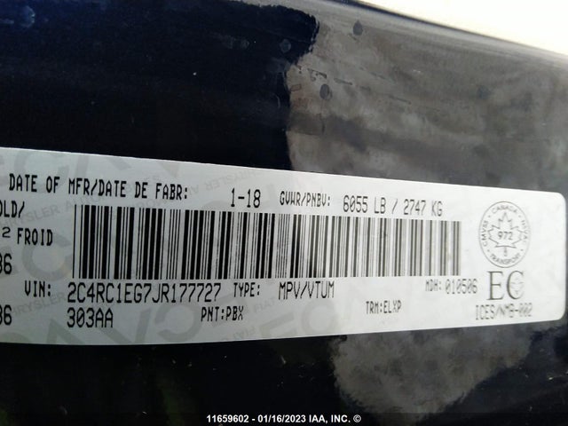 2C4RC1EG7JR177727 Chrysler Pacifica Touring L Plus