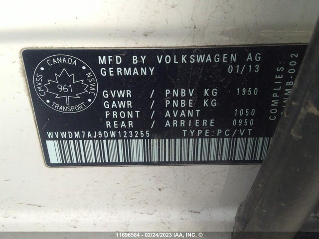 WVWDM7AJ9DW123255 Volkswagen Golf