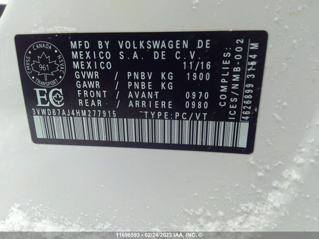 3VWDB7AJ4HM277915 Volkswagen JETTA SE