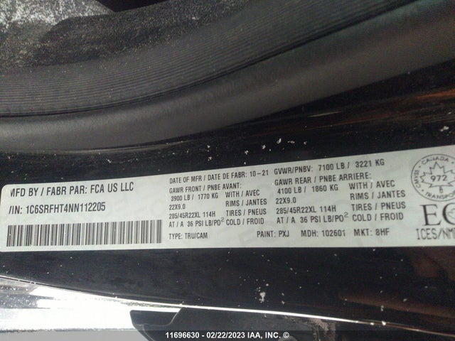 RAM 1500 Limited 2022 1C6SRFHT4NN112205 Image 10