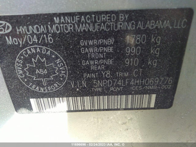 Hyundai ELANTRA SE 2017 5NPD74LF4HH069776 Image 10