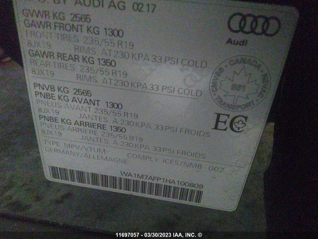WA1M7AFP1HA100809 Audi Q5 Technik/s-line