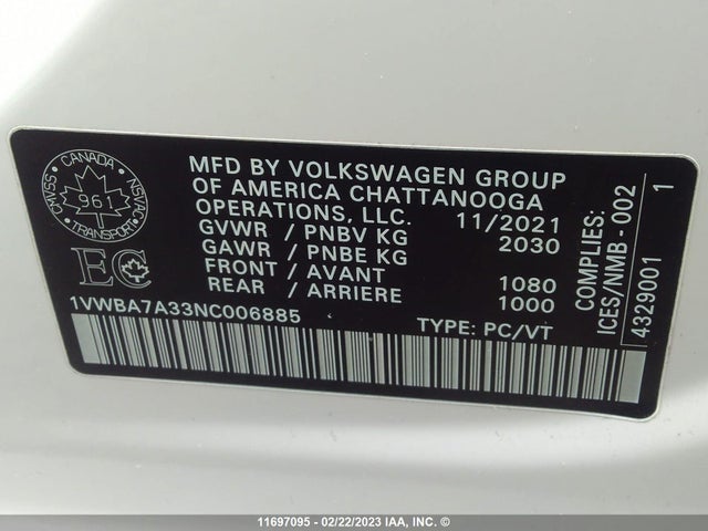 Volkswagen Passat Limited Edition 2022 1VWBA7A33NC006885 Image 10