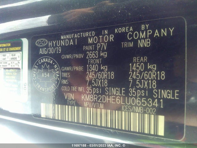 Hyundai Palisade Sel 2020 KM8R2DHE6LU065341 Image 10