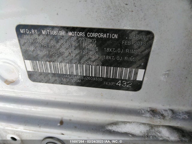 JA4J24A58JZ609330 Mitsubishi Outlander Se/gt