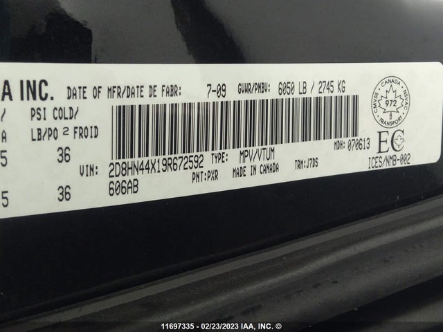 Dodge Grand Caravan Se 2009 2D8HN44X19R672592 Image 10