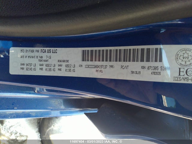 Chrysler 200 C 2016 1C3CCCCG0GN197137 Image 9