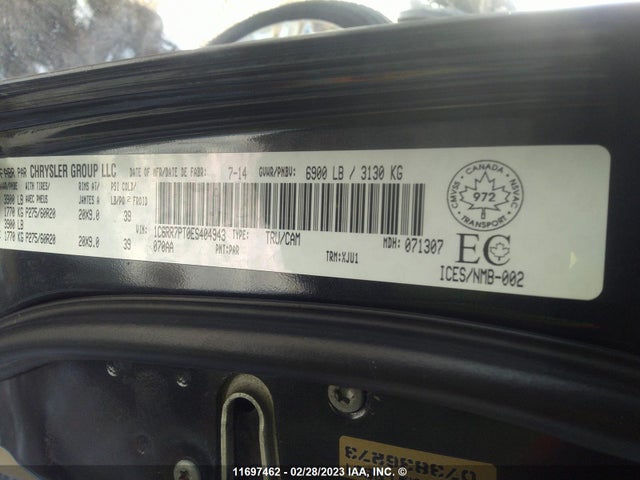 RAM 1500 Longhorn 2014 1C6RR7PT0ES404943 Image 10