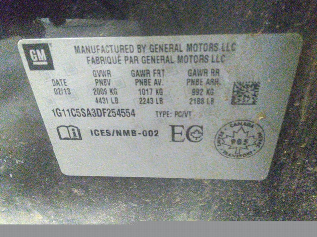 Chevrolet MALIBU 1LT 2013 1G11C5SA3DF254554 Image 10