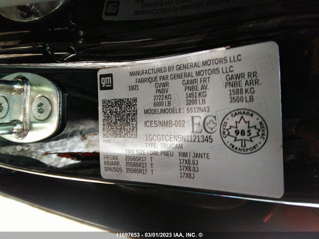 Chevrolet Colorado Lt 2022 1GCGTCEN5N1121345 Image 9