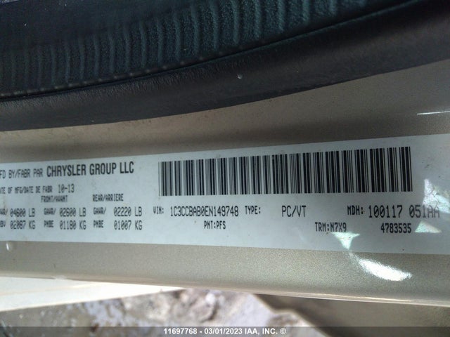 Chrysler 200 LX 2014 1C3CCBAB0EN149748 Image 9