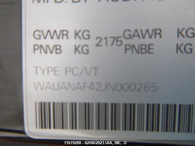 WAUANAF42JN000265 Audi A4