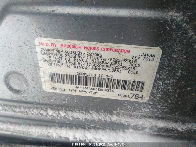 JA4JZ4AXXEZ604374 Mitsubishi OUTLANDER GT