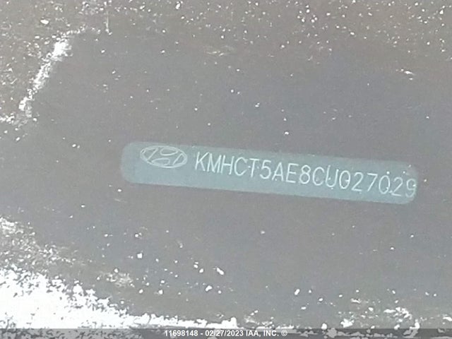 11698148 :رقم المزاد ، KMHCT5AE8CU027029 vin ، 2012 Hyundai Accent Gls/gs مزاد بيع
