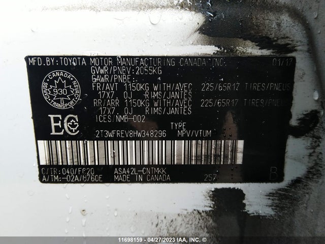 Toyota Rav4 Xle 2017 2T3WFREV8HW348296 Image 10