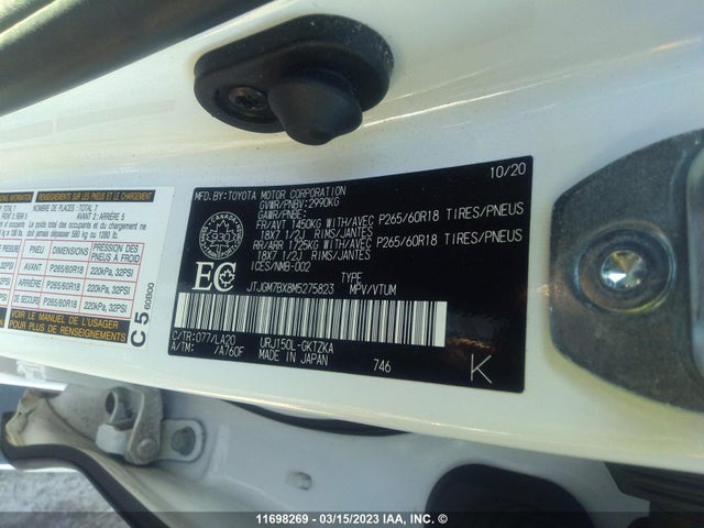 JTJGM7BX8M5275823 Lexus Gx 460 Luxury