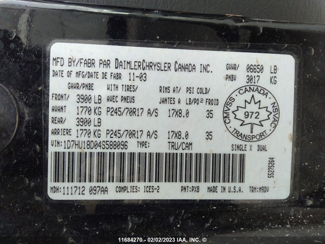 Dodge Ram 1500 St/slt 2004 1D7HU18D04S588096 Image 10