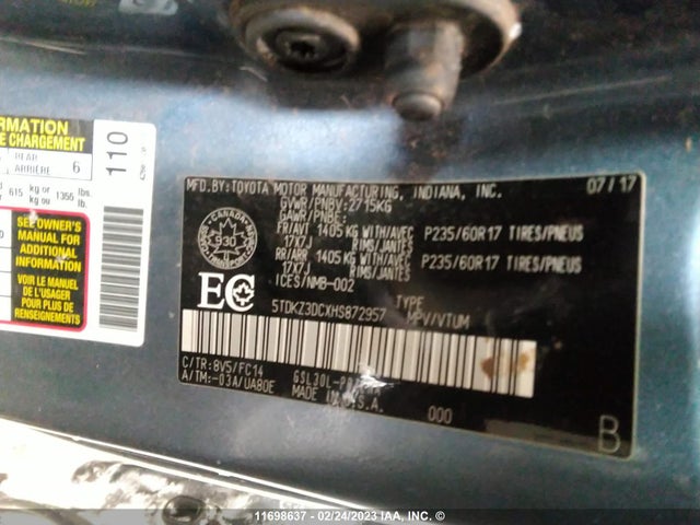 Toyota SIENNA LE 2017 5TDKZ3DCXHS872957 Image 11