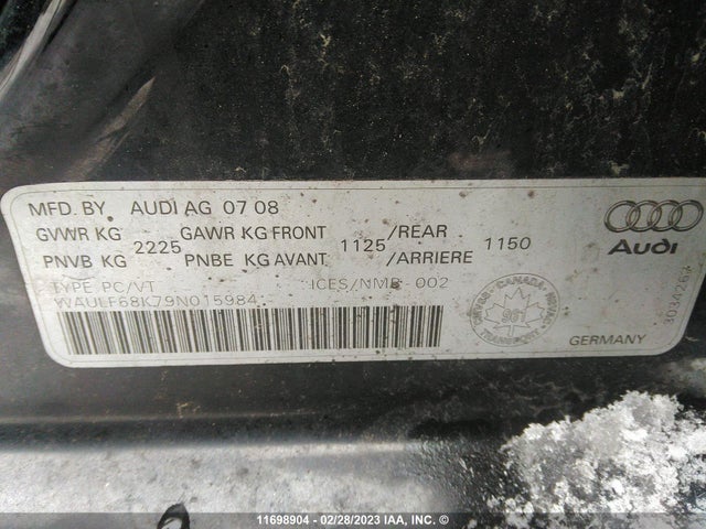 WAULF68K79N015984 Audi A4 2.0t Quattro