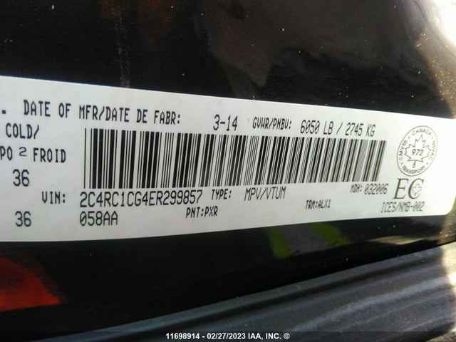2C4RC1CG4ER299857 Chrysler Town & Country Touring L