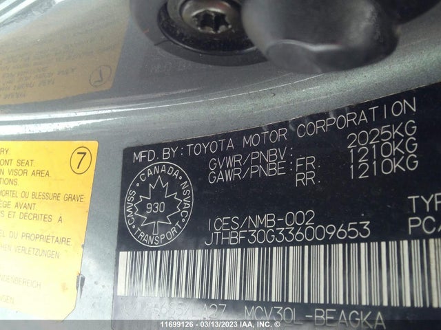 JTHBF30G336009653 Lexus ES 300