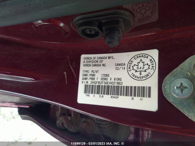 Honda Civic Ex 4dr 2014 2HGFB2F56EH021863 Image 9