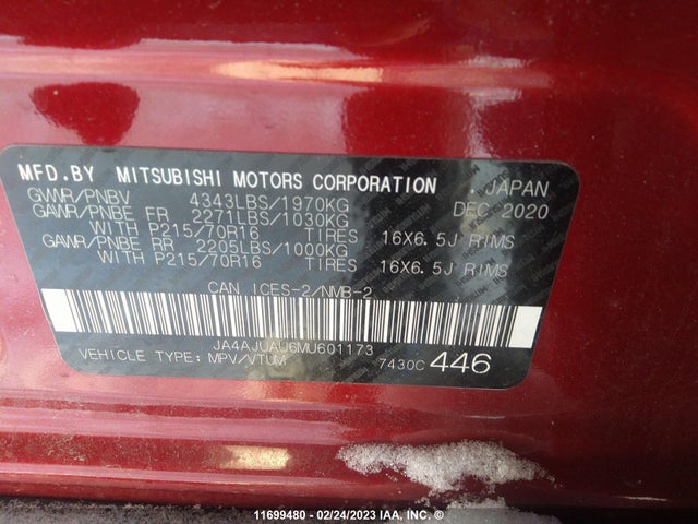 JA4AJUAU6MU601173 Mitsubishi RVR ES